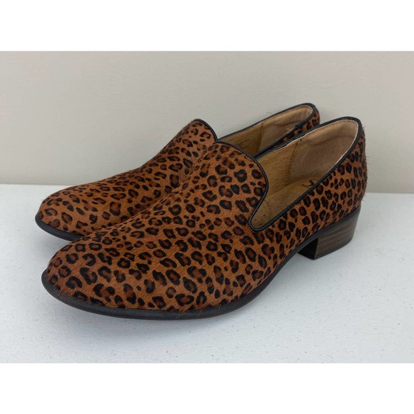 Sofft Shoes - Women Sofft Severn cow hair leather leopard print heeled slip-on shoes, 7.5M